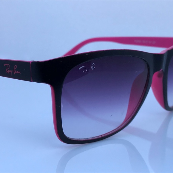 black and pink ray bans